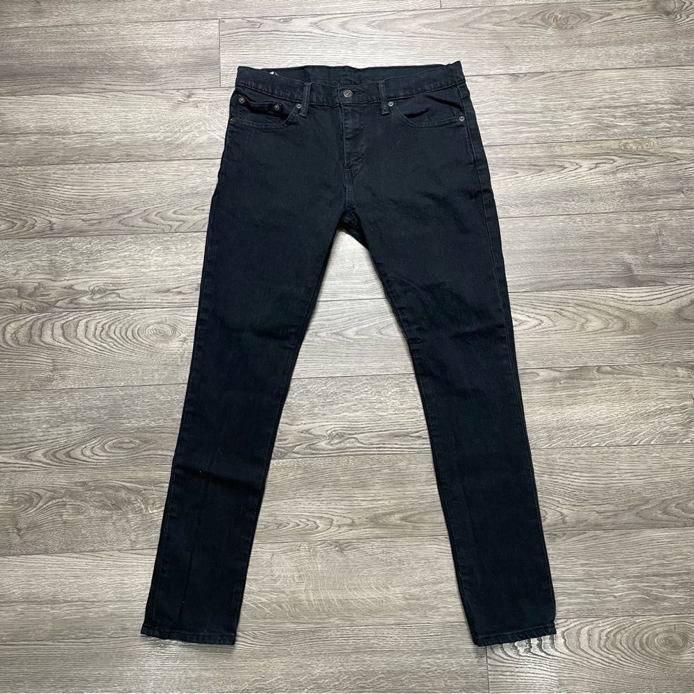 Levi's 511 Black Skinny STRETCH Denim Jeans Size 32 x 30 Black Label